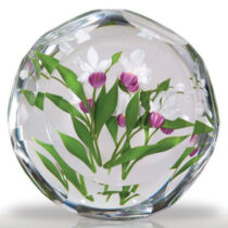 Pink-and-white-lady's-slipper-faceted-paperweight-1980 - WMODA | Wiener ...