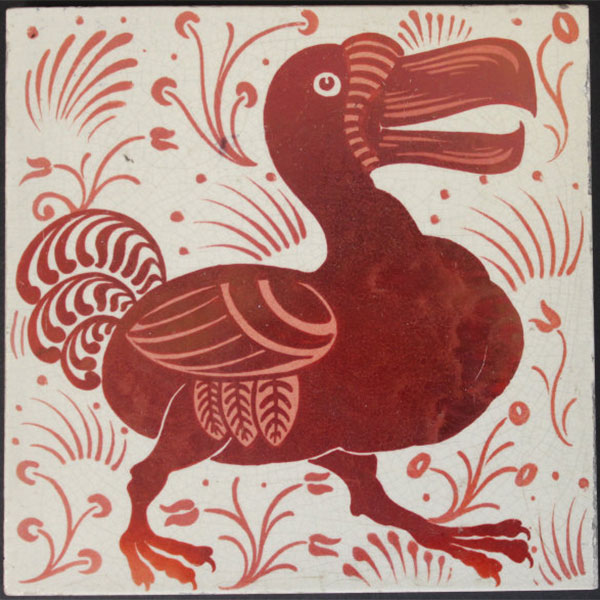 Tiled majolica panel of Dodo